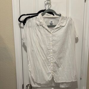 White Collared Short Sleeve Blouse